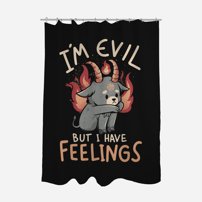 I'm Evil But I Have Feelings-none polyester shower curtain-eduely