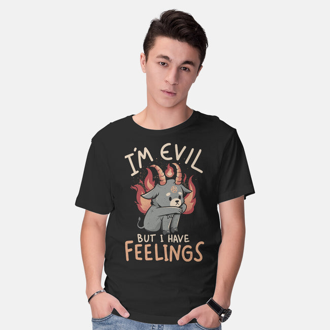 I'm Evil But I Have Feelings-mens basic tee-eduely