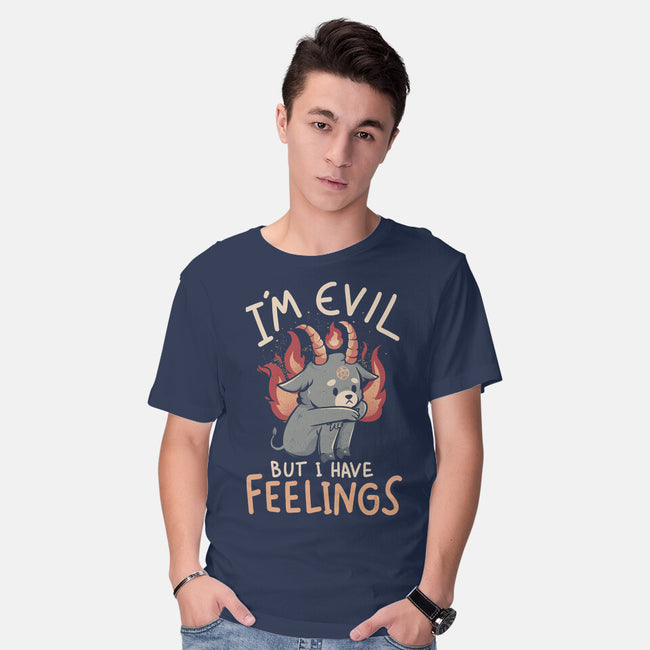 I'm Evil But I Have Feelings-mens basic tee-eduely