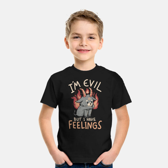 I'm Evil But I Have Feelings-youth basic tee-eduely
