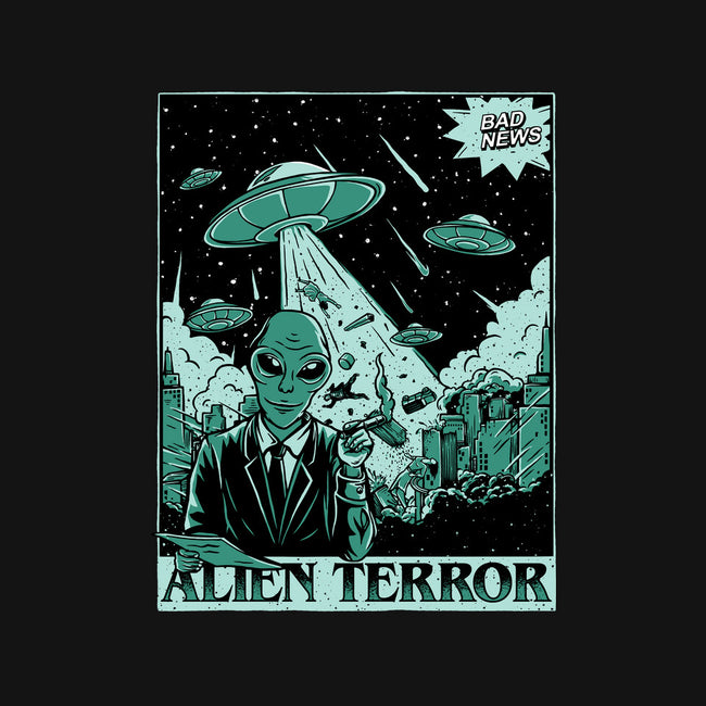 Alien Attacks The City-none stretched canvas-Slikfreakdesign