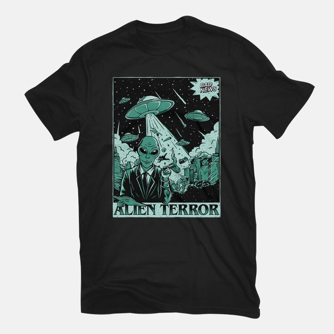 Alien Attacks The City-womens basic tee-Slikfreakdesign