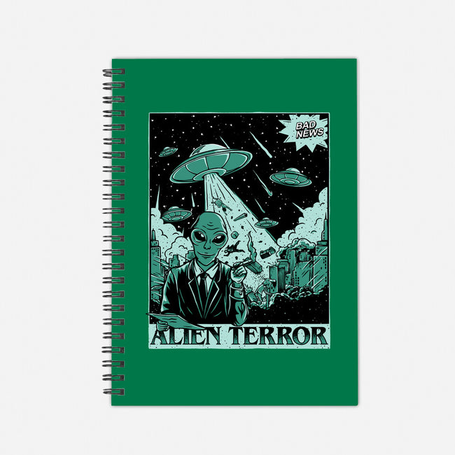 Alien Attacks The City-none dot grid notebook-Slikfreakdesign