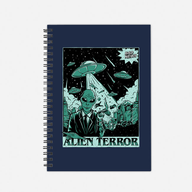 Alien Attacks The City-none dot grid notebook-Slikfreakdesign