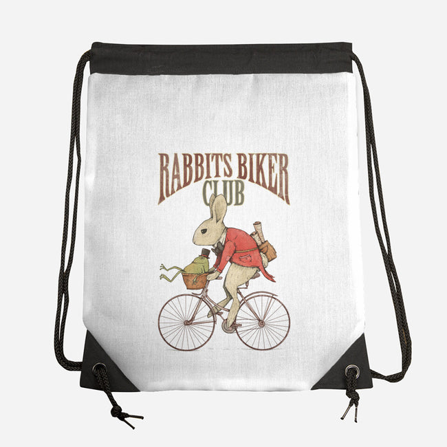 Rabbits Biker Club-none drawstring bag-Mike Koubou