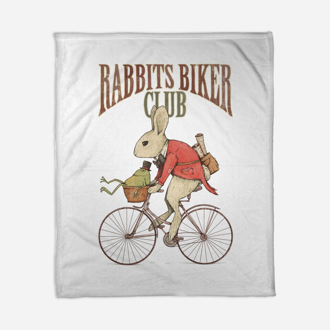 Rabbits Biker Club-none fleece blanket-Mike Koubou