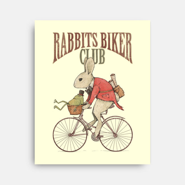 Rabbits Biker Club-none stretched canvas-Mike Koubou