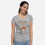 Rabbits Biker Club-womens v-neck tee-Mike Koubou