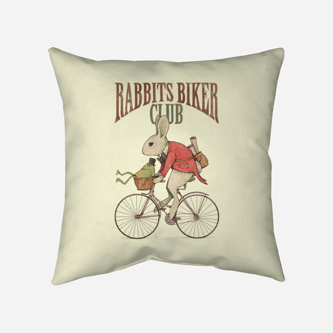 Rabbits Biker Club-none removable cover w insert throw pillow-Mike Koubou