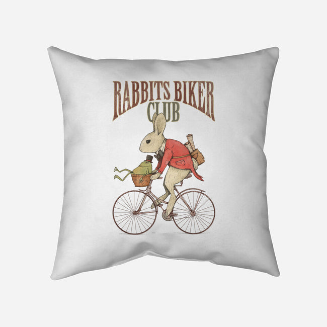 Rabbits Biker Club-none removable cover throw pillow-Mike Koubou