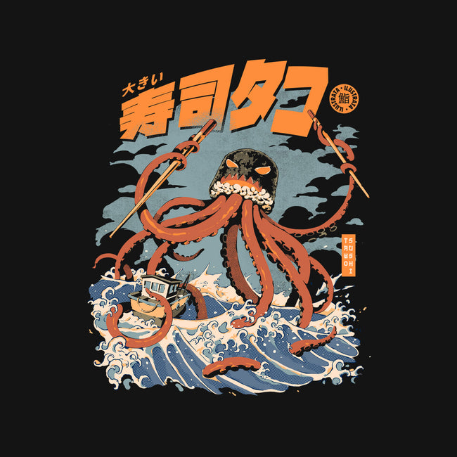 Black The Tako Sushi-none drawstring bag-ilustrata