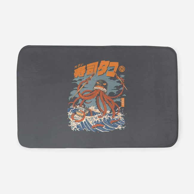 Black The Tako Sushi-none memory foam bath mat-ilustrata