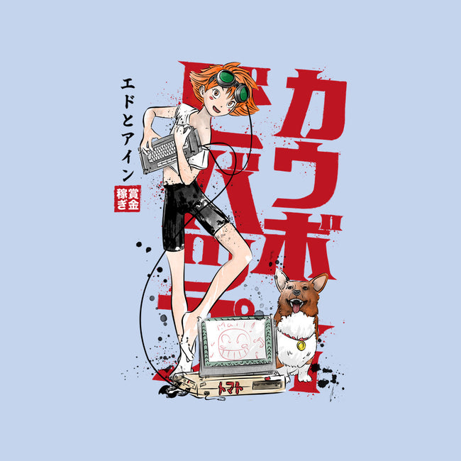 Ed And Ein Sumi-E-womens basic tee-DrMonekers