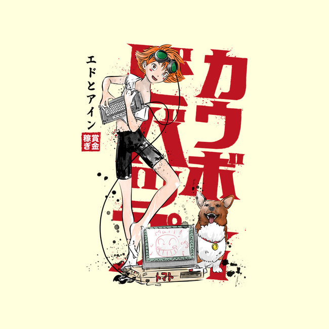 Ed And Ein Sumi-E-none removable cover throw pillow-DrMonekers