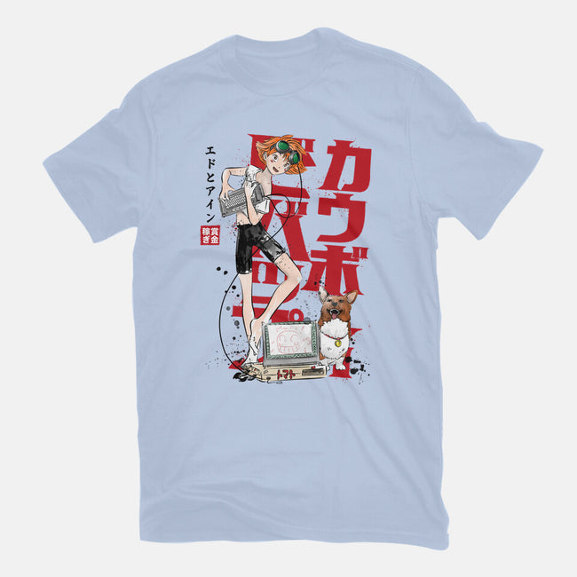 Ed And Ein Sumi-E-womens basic tee-DrMonekers