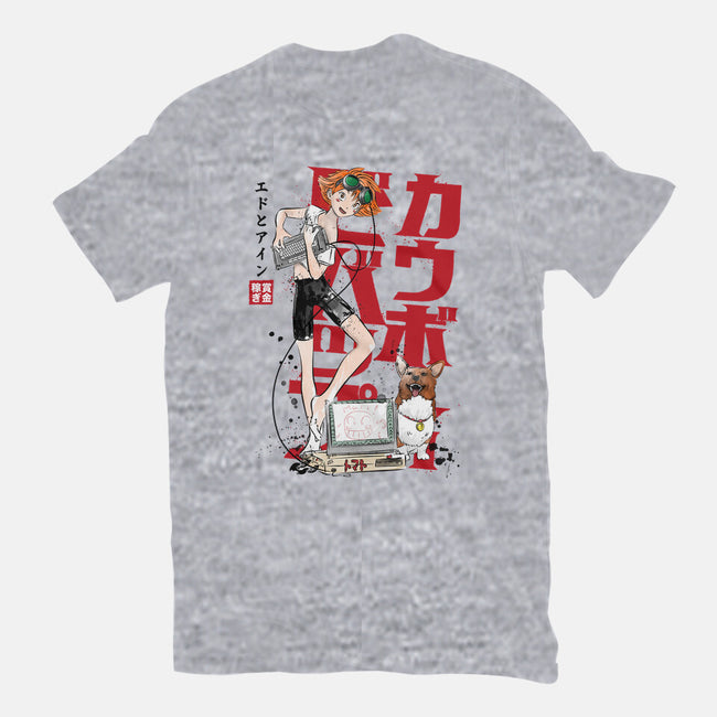 Ed And Ein Sumi-E-womens basic tee-DrMonekers