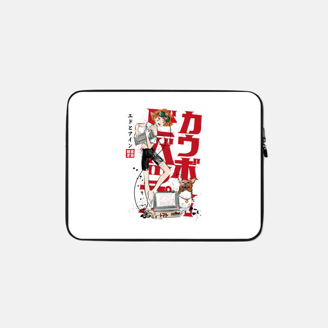 Ed And Ein Sumi-E-none zippered laptop sleeve-DrMonekers