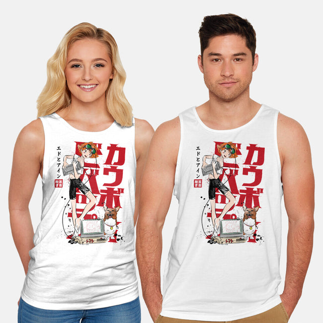 Ed And Ein Sumi-E-unisex basic tank-DrMonekers