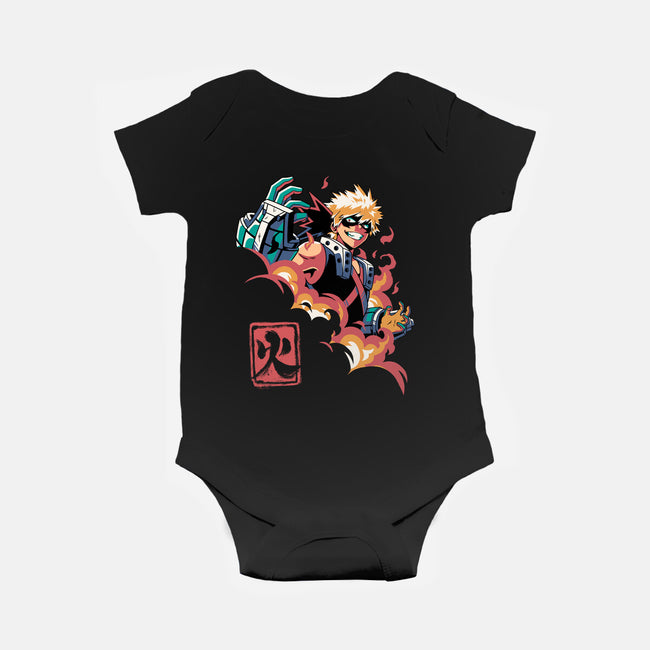 Explosion Hero-baby basic onesie-Corgibutt