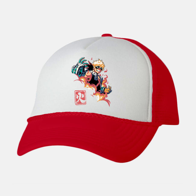 Explosion Hero-unisex trucker hat-Corgibutt