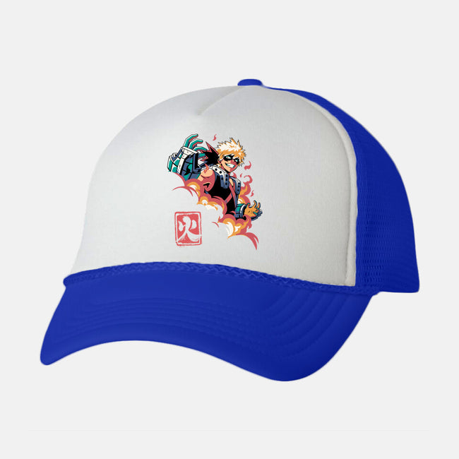 Explosion Hero-unisex trucker hat-Corgibutt