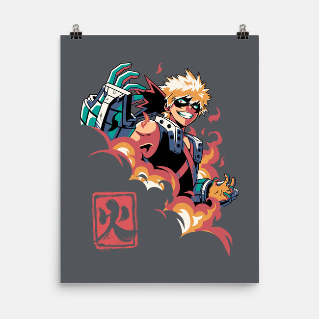 Explosion Hero-none matte poster-Corgibutt