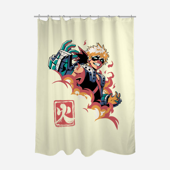 Explosion Hero-none polyester shower curtain-Corgibutt
