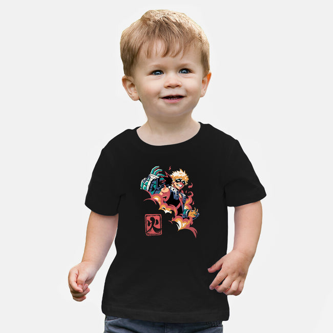 Explosion Hero-baby basic tee-Corgibutt