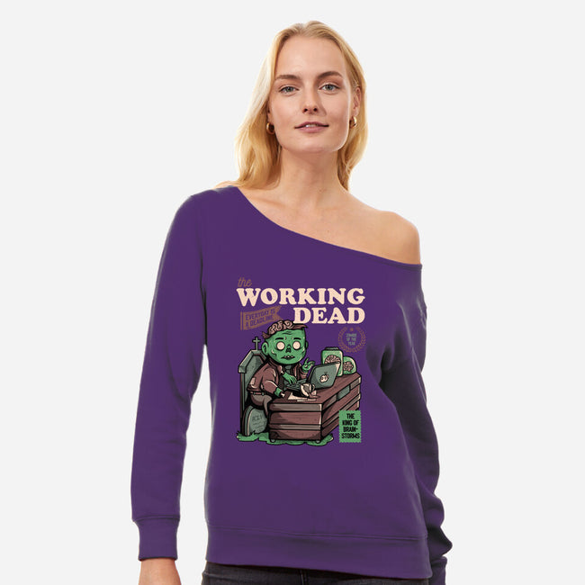 The Working Dead-womens off shoulder sweatshirt-eduely