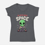 We Both Need Space-womens v-neck tee-eduely