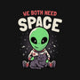 We Both Need Space-womens fitted tee-eduely