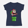 Santa Jumps-womens v-neck tee-krisren28