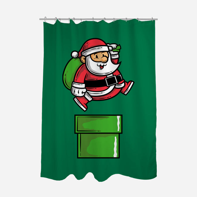 Santa Jumps-none polyester shower curtain-krisren28