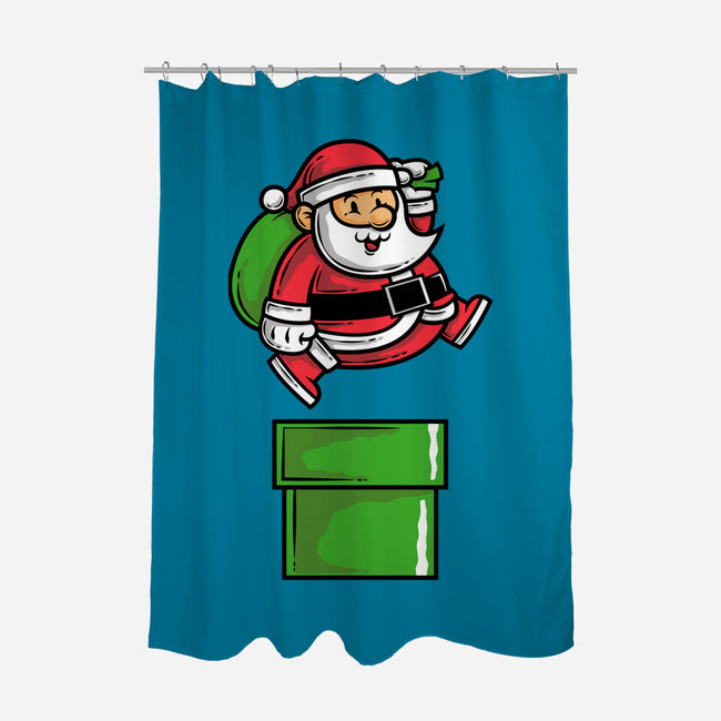 Santa Jumps-none polyester shower curtain-krisren28
