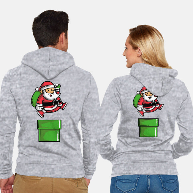 Santa Jumps-unisex zip-up sweatshirt-krisren28