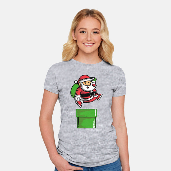 Santa Jumps-womens fitted tee-krisren28