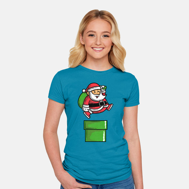 Santa Jumps-womens fitted tee-krisren28