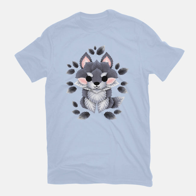 Little Wolf Of Leaves-mens heavyweight tee-NemiMakeit