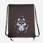 Little Wolf Of Leaves-none drawstring bag-NemiMakeit