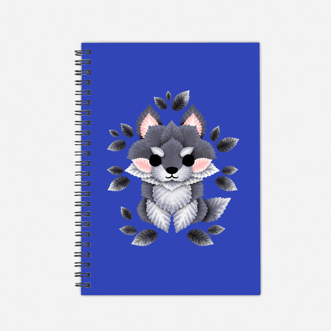 Little Wolf Of Leaves-none dot grid notebook-NemiMakeit