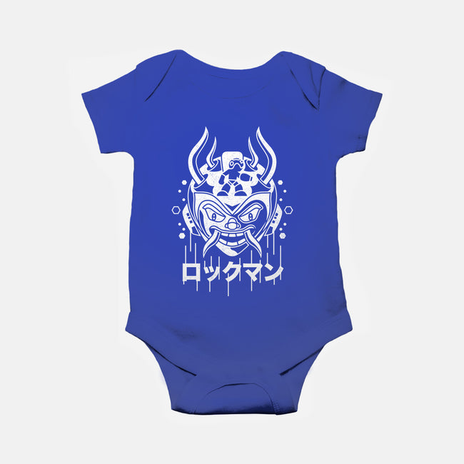 Blue Bomber Oni-baby basic onesie-Logozaste