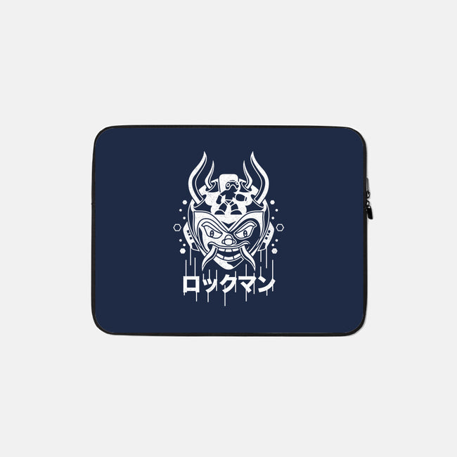 Blue Bomber Oni-none zippered laptop sleeve-Logozaste