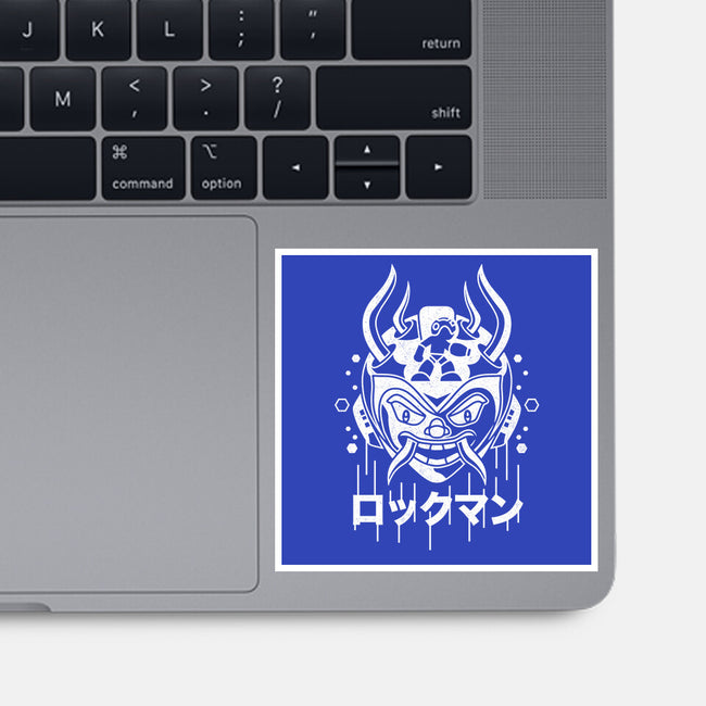 Blue Bomber Oni-none glossy sticker-Logozaste