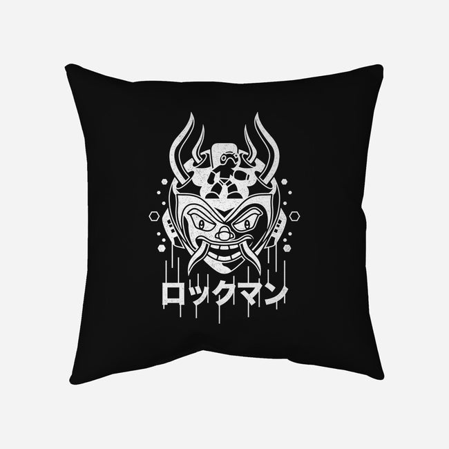Blue Bomber Oni-none removable cover throw pillow-Logozaste