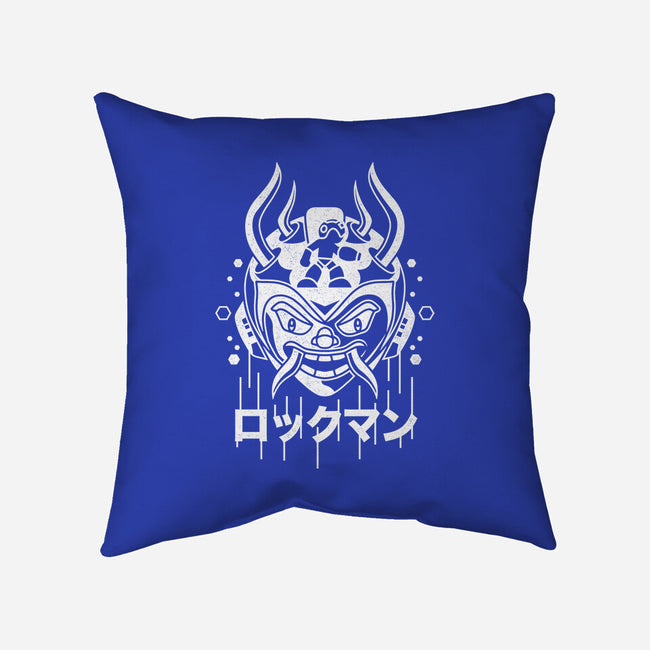 Blue Bomber Oni-none removable cover throw pillow-Logozaste
