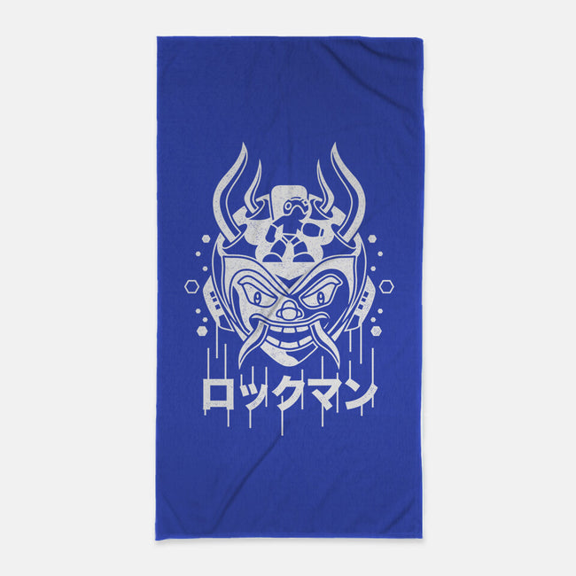 Blue Bomber Oni-none beach towel-Logozaste