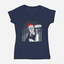 Merry Christmas, Ya Filthy Animal!-womens v-neck tee-dalethesk8er