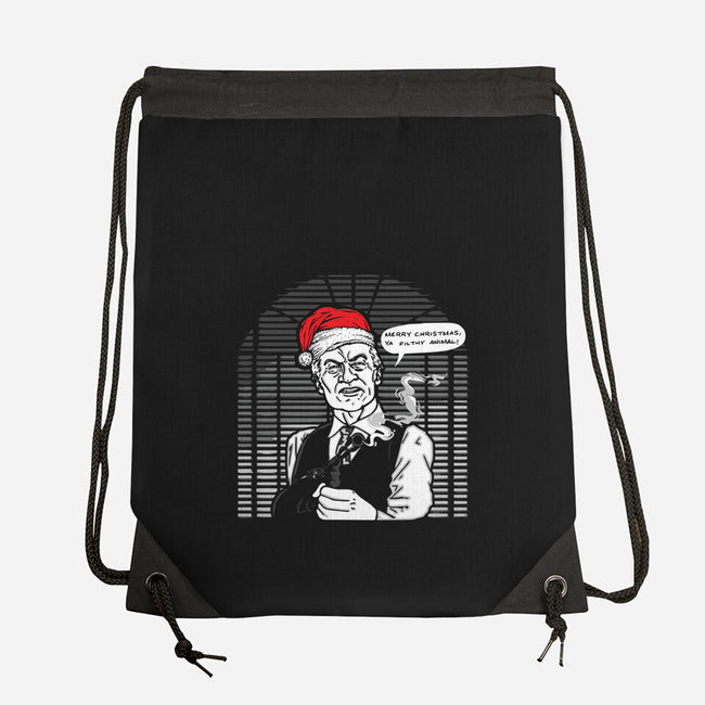 Merry Christmas, Ya Filthy Animal!-none drawstring bag-dalethesk8er