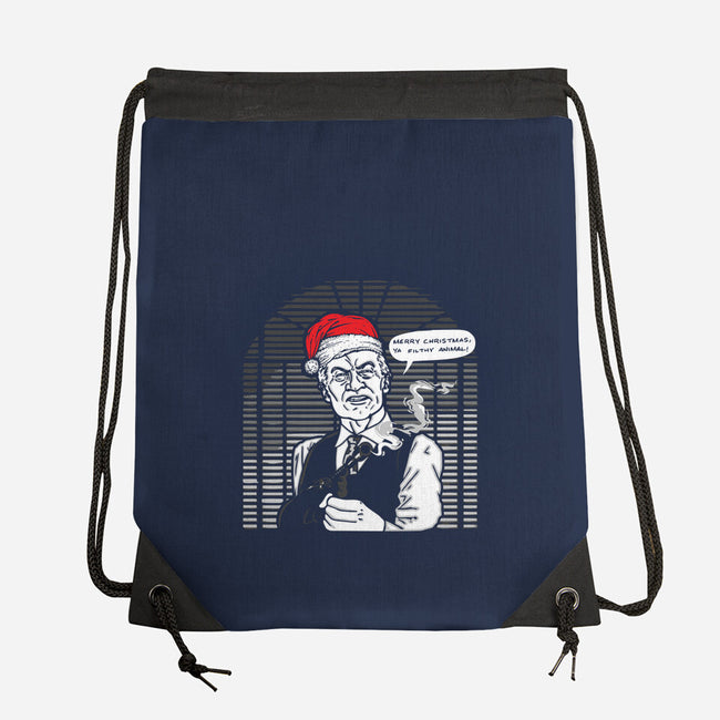 Merry Christmas, Ya Filthy Animal!-none drawstring bag-dalethesk8er