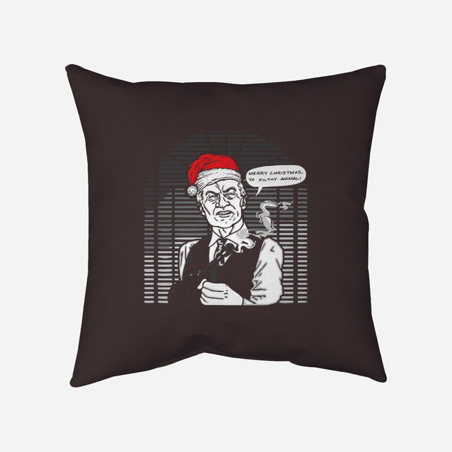 Merry Christmas, Ya Filthy Animal!-none removable cover w insert throw pillow-dalethesk8er